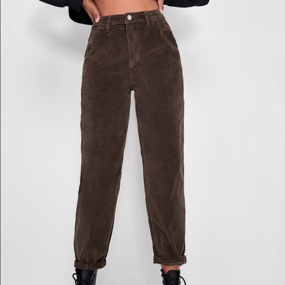Brown Corduroy Boyfriend fit Pants